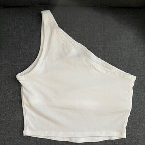 PINK VICTORIAS SECRET One Shoulder Ribbed Crop Top EUC